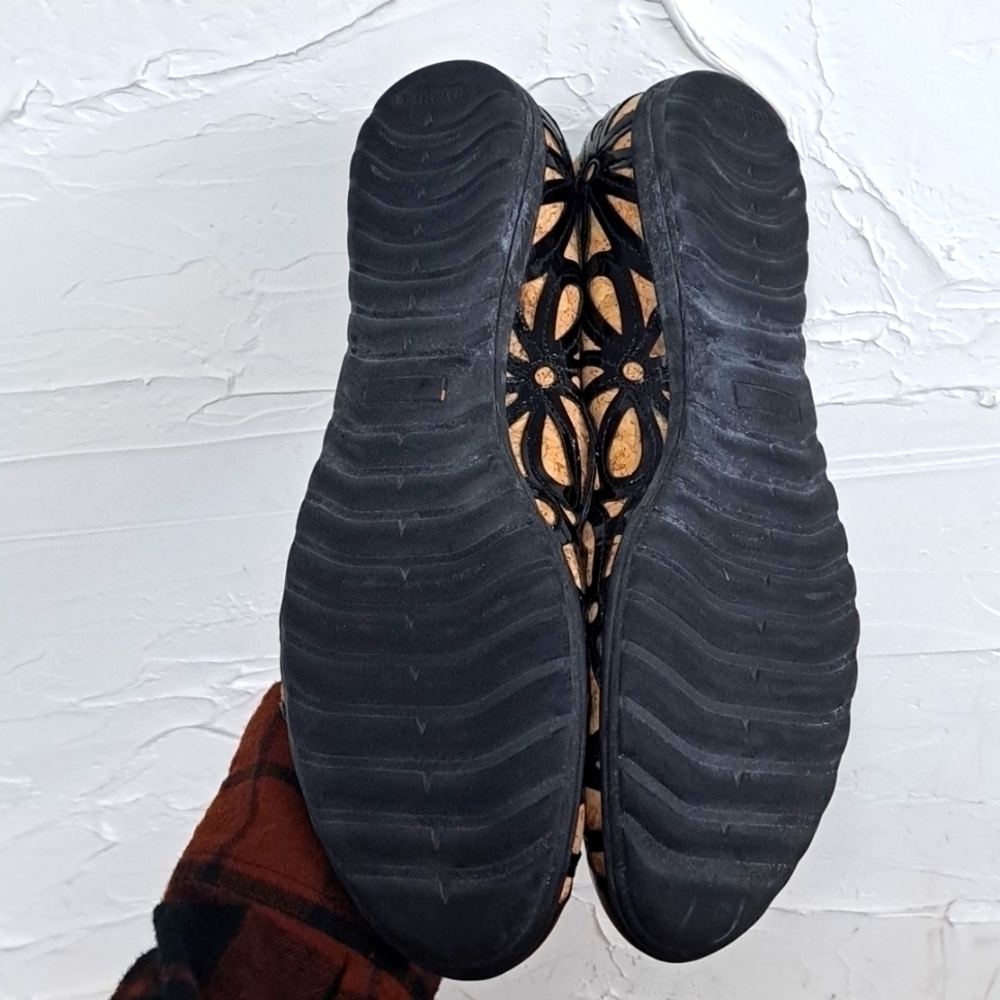 Sesto Meucci Ballet Flats black patent leather and cork size 10 - Picture 2 of 5